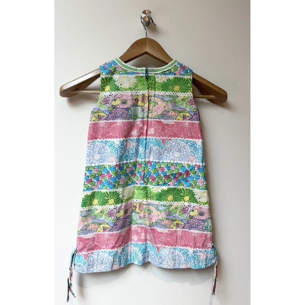 Lily Pulitzer Little Girls Size 5 Tropical Floral Shift Dress Vacation Resort - Picture 2 of 3